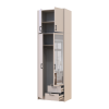 Kleiderschrank Doros Rondi mit Drehtüren mit Oberschrank und Spiegel Kaschmir 2 Türen 82x52x260 (80738483)