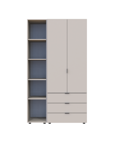Kleiderschrank Doros Gelar Kaschmir 2 Türen mit offenem Regal 115,7x49,5x203,4 (80737643)