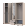 Drehtürenschrank Doros Rondi mit Kleiderstange und Spiegel Kaschmir 3 Türen 181x52x195 (42005401)
