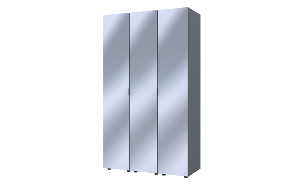 Kleiderschrank Set Doros Gelar Graphitgrau mit 3 Spiegeln 117x49,5x203,4 (42002167)