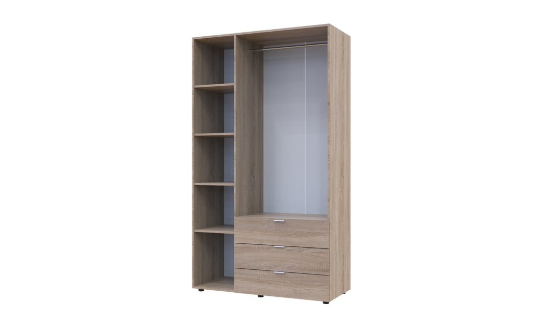 Kleiderschrank Doros Gelar mit Drehtüren Sonoma Eiche 3 Türen 116,2x49,5x203,4 (80397559)