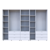 Kleiderschrank Doros Gelar Weiß 3+3 Türen Säulenschrank 292,4x49,5x203,4 (42005166)