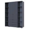 Kleiderschrank Doros Gelar Graphitgrau 2 Türen mit 2 offenen Regalböden 153,9x49,5x203,4 (42005055)