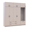 Drehtürenschrank Doros Rondi mit Kleiderstange und Oberschrank Kaschmir 4 Türen 220x52x236 (42005396)