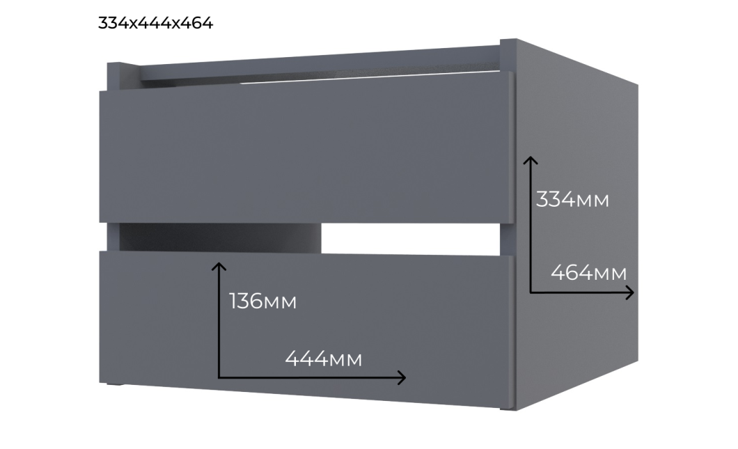 Schubladenblock für Kleiderschrank Doros G-Caiser Graphitgrau 44,8x42x33,6 (80736209)
