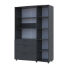 Kleiderschrank Doros Thorn Anthrazit 3 Türen 3 Schubladen Böden 135x51,6x200 (44900494)