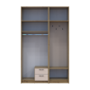 Kleiderschrank Doros Rondi mit Kleiderstange, Spiegel und Oberschrank Artisan Eiche/Kaschmir 2 Türen 142x52x236 (42005274)