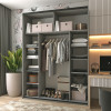 Kleiderschrank Doros G-Caiser Schiebetüren Ewok Eiche Glas 2 Türen 180x60x240 (80737750)