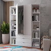 Kleiderschrank Doros Gelar Weiß 2 Türen mit 2 offenen Regalböden 153,9x49,5x203,4 (42005030)