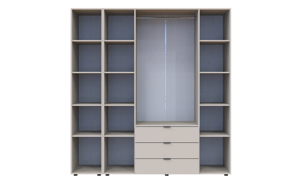 Kleiderschrank Doros Gelar Kaschmir 4 Türen mit Spiegel 194x49,5x203,4 (80737659)