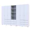 Kleiderschrank Doros Gelar Weiß 3+3 Türen Säulenschrank 292,4x49,5x203,4 (42005166)