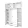 Kleiderschrank Doros G-Caiser Schiebetüren Weiß mit Spiegel 180x60x240 (42005028)