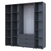 Kleiderschrank Doros Gelar Graphitgrau 3 Türen mit 2 offenen Regalböden 192,6x49,5x203,4 (42005060)