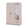 Kleiderschrank Doros Rondi mit Drehtüren mit Spiegel Kaschmir 3 Türen 121x52x195 (80738473)