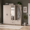 Drehtürenschrank Doros Rondi mit Kleiderstange und Spiegel Kaschmir 3 Türen 181x52x195 (42005401)