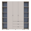 Kleiderschrank Doros Gelar Kaschmir 3 Türen mit 2 offenen Regalböden 192,6x49,5x203,4 (80737646)