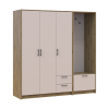 Kleiderschrank Doros Rondi mit Kleiderstange Artisan Eiche/Kaschmir 3 Türen 181x52x195 (42005280)