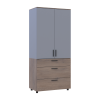 Kleiderschrank Doros Thorn Cremona Cannolo/Grau 2 Türen 3 Schubladen Böden 90x51,6x200 (44900458)