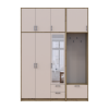 Kleiderschrank Doros Rondi mit Kleiderstange, Spiegel und hohem Oberschrank Artisan Eiche/Kaschmir 3 Türen 181x52x260 (42005290)