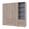 Kleiderschrank Doros Gelar Sonoma Eiche 4 Türen Säulenschrank 215x49,5x203,4 (42005182)