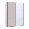Kleiderschrank Doros G-Caiser Schiebetüren Kaschmir/Weiß Glas 2 Türen 180x60x240 (42005322)