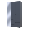 Drehtürenschrank Doros Gelar Graphitgrau 2 Türen mit Spiegel 116,5x49,5x203,4 (42002155)