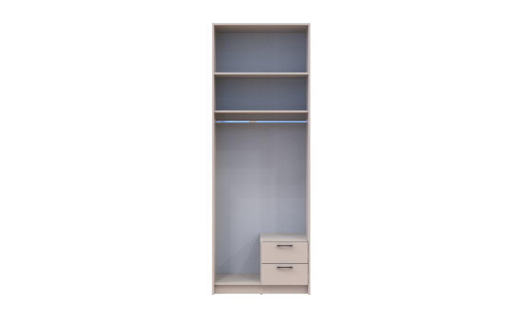 Kleiderschrank Doros Rondi mit Drehtüren mit Oberschrank und Spiegel Kaschmir 2 Türen 82x52x236 (80738470)
