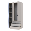 Kleiderschrank Doros Gelar Kaschmir 2 Türen mit Spiegel 116,5x49,5x203,4 (80737655)