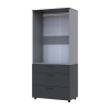 Kleiderschrank Doros Thorn Anthrazit/Grau 2 Türen 3 Schubladen Kleiderstange 90x51,6x200 (44900473)