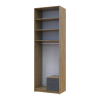 Kleiderschrank Doros Rondi mit Drehtüren mit Oberschrank und Spiegel Artisan Eiche / Graphitgrau 2 Türen 82x52x260 (42005189)