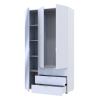 Kleiderschrank Doros Gelar Weiß 2 Türen mit Spiegel 116,5x49,5x203,4 (42002154)
