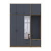 Kleiderschrank Doros Rondi mit Kleiderstange, Spiegel und hohem Oberschrank Artisan Eiche/Graphitgrau 3 Türen 181x52x260 (42005291)