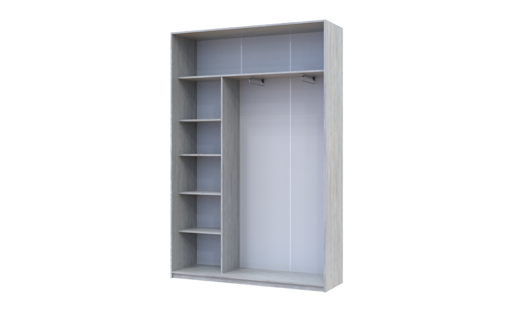Kleiderschrank Doros City Light Natti Luc Schiebetüren mit Spiegel 120x60x225 (80736498)
