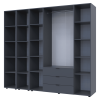 Kleiderschrank Doros Gelar Graphitgrau 4 Türen mit 2 offenen Regalböden 231,4x49,5x203,4 (42005064)