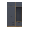 Drehtürenschrank Doros Rondi mit Kleiderstange und Oberschrank Artisan Eiche/Graphitgrau 2 Türen 142x52x236 (42005273)