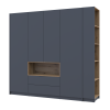 Kleiderschrank Doros Dale mit Drehtüren Anthrazit/Ewok Eiche 4 Türen 234x52x220 (42005339)