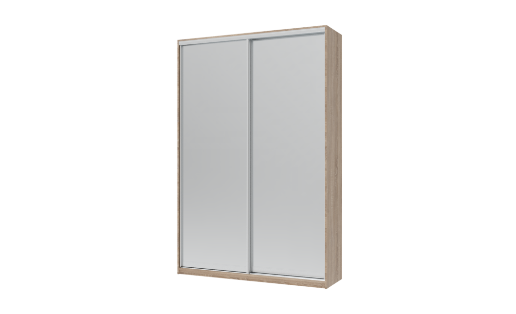 Kleiderschrank Doros City Light Schiebetüren Sonoma Eiche mit Spiegel 150x45x225 (42002038)