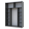 Kleiderschrank Doros G-Caiser Schiebetüren Graphitgrau mit Glas 180x60x240 (42005016)