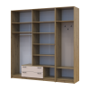 Kleiderschrank Doros Rondi mit Kleiderstange, Spiegel und Oberschrank Artisan Eiche/Kaschmir 4 Türen 220x52x236 (42005298)