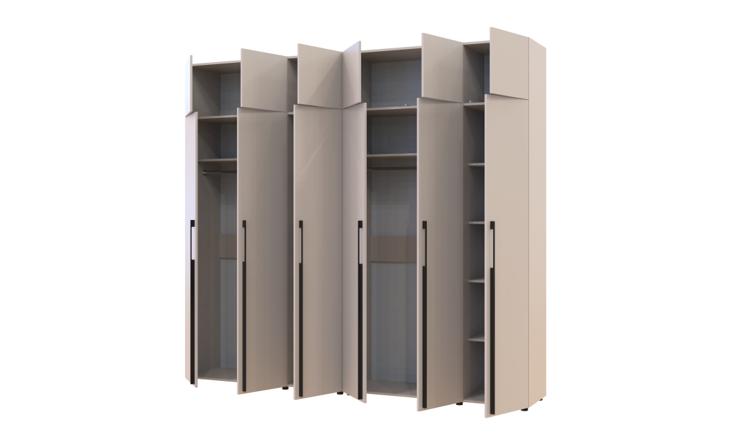 Kleiderschrank mit Aufsatz Doros Kasper Kaschmir 3+3 Türen 270x50x245 (42005526)