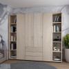 Kleiderschrank Doros Gelar Sonoma Eiche 4 Türen mit 2 offenen Regalböden 231,4x49,5x203,4 (42005050)