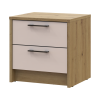 Nachttisch Doros Rondi Eiche Artisan/Kaschmir 2 Schubladen 40x35x40 (41516287)