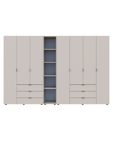 Kleiderschrank Doros Gelar Kaschmir 3+4 Türen mit offenem Regal 309,4x49,5x203,4 (80737653)