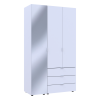 Kleiderschrank Doros Gelar Weiß 2 Türen mit Spiegel 116,5x49,5x203,4 (42002154)
