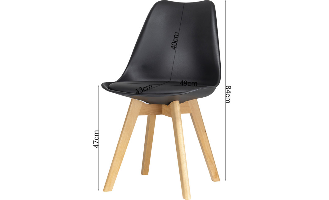 Stuhl-Set 2 Stk Doros Bin Schwarz 49x43x84 (42005076)