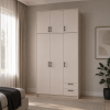 Kleiderschrank Doros Rondi mit Drehtüren mit Oberschrank Kaschmir 3 Türen 121x52x260 (80738485)