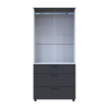 Kleiderschrank Doros Thorn Anthrazit/Weiß 2 Türen 3 Schubladen Kleiderstange 90x51,6x200 (44900469)