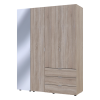 Drehtürenschrank Doros Gelar Sonoma Eiche 3 Türen mit Spiegel 155x49,5x203,4 (42002159)