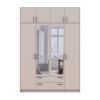 Kleiderschrank Doros Rondi mit Drehtüren mit Oberschrank und Spiegel Kaschmir 4 Türen 160x52x236 (80738480)