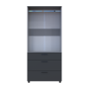 Kleiderschrank Doros Thorn Anthrazit/Grau 2 Türen 3 Schubladen Kleiderstange 90x51,6x200 (44900473)